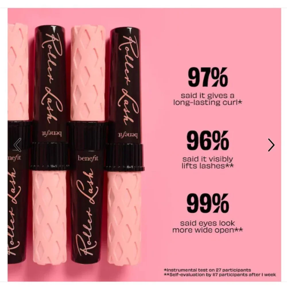 NEW Benefits Roller Lash Curling Mascara, Black, Size 8.5 g; Full Size; MSRP $29